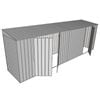 Build-A-Shed 1.2 x 6.0 x 2.0m Skillion Double with Single Hinged Side Doors Shed - Zinc