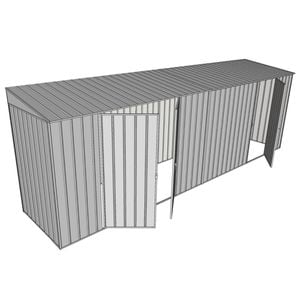 Build-A-Shed 1.2 x 6.0 x 2.0m Skillion Double with Single Hinged Side Doors Shed - Zinc