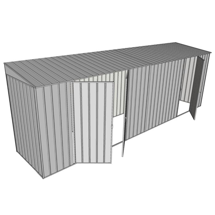 Build-A-Shed 1.2 x 6.0 x 2.0m Skillion Double with Single Hinged Side Doors Shed - Zinc