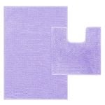 LINENOVA 2 Pcs Bathroom Mat + Toilet Root Mat Set - Lavender