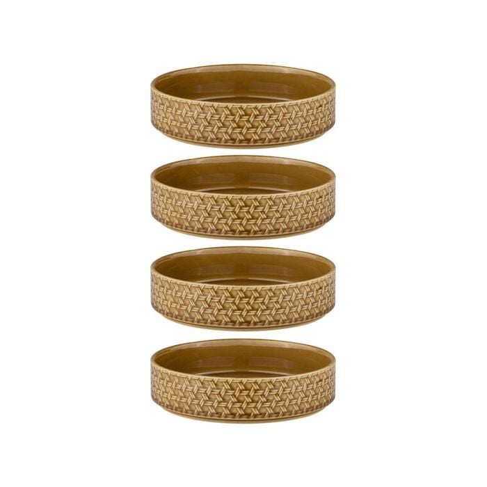 4PK Ladelle Heath 15cm Round Porcelain Serving Bowl - Caramel