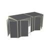 Build-a-Shed 1.5 x 4.5 x 2.0m Skillion Double + Double Hinged Side Doors Shed - Grey