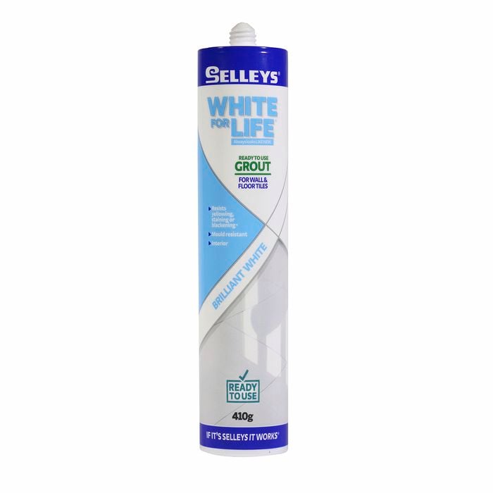 Selleys 410g White for Life Grout Cartridge Ready to Use