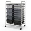 Costway Scrapbook Paper Storage Box Mobile Drawer Cart Home Kitchen Grey