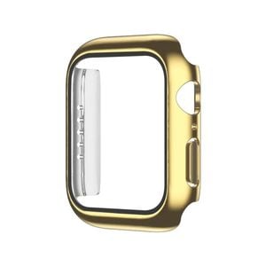 PC Full Cover Watch Case Tempered Screen Protector - For Apple iWatch 38mm (Gold)