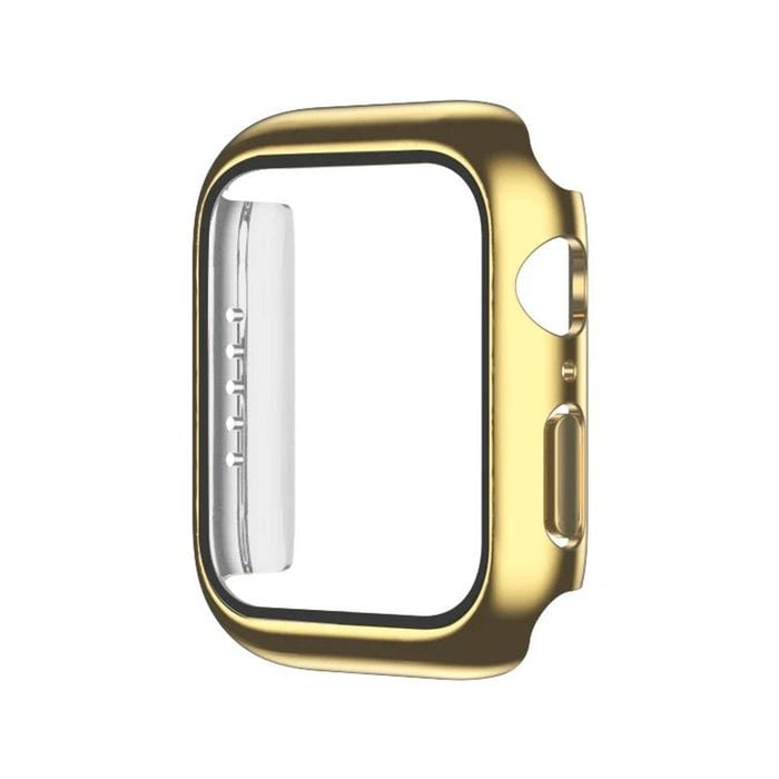 PC Full Cover Watch Case Tempered Screen Protector - For Apple iWatch 38mm (Gold)