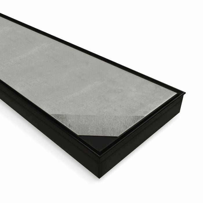 Black Satin Stainless Steel – Tile Insert 800×100 Floor Waste