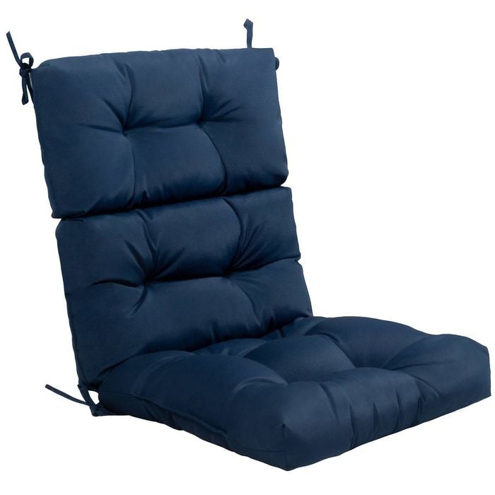 Costway Low Back Chair Cushion Indoor Outdoor Thickened Seat Pad Navy