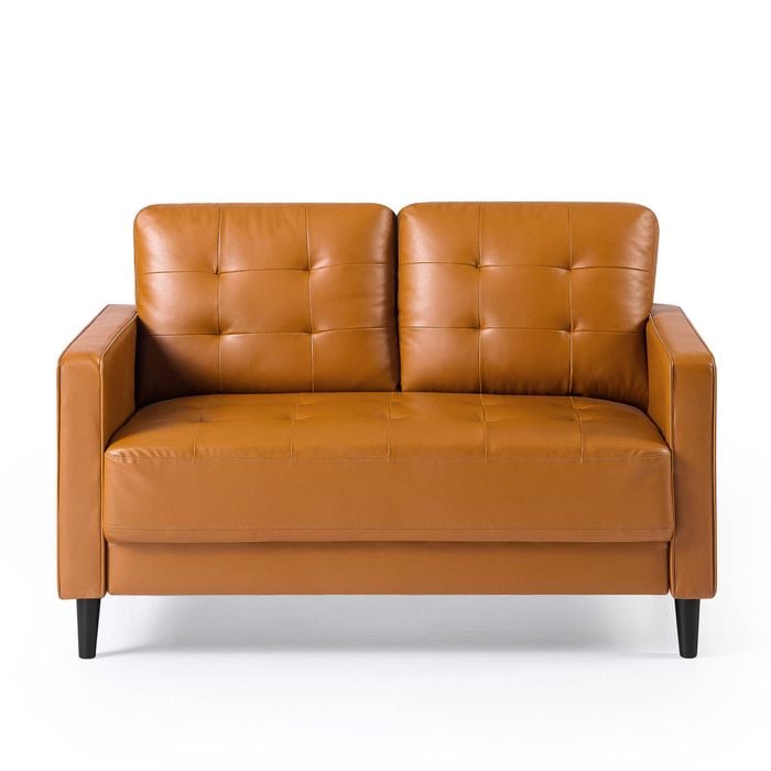 Zinus 2-seater Sofa Leather Couch - Cognac