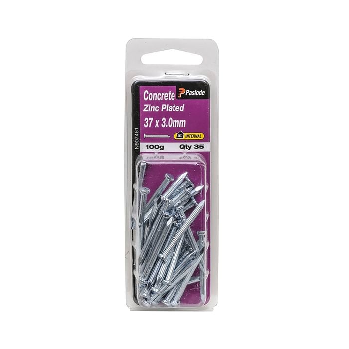 Paslode 37 x 3.0mm Zinc Plated Concrete Nails - 35 Pack