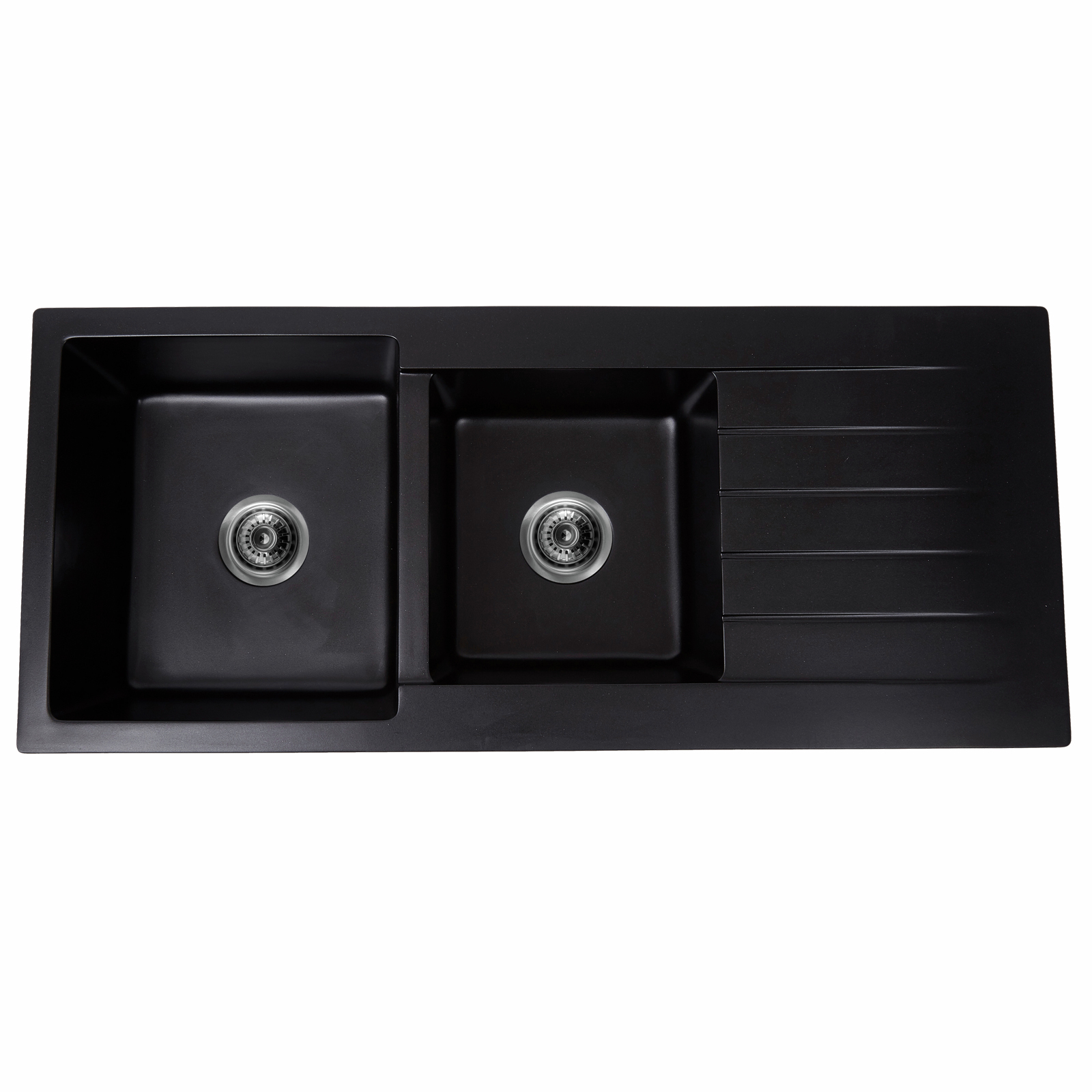 Mondella Black Rococo 1 And 3/4 Bowl Drop-In Sink With Drainer product image