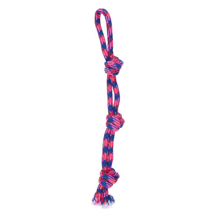 Happy Tails Pink And Blue Braided Rope Toy