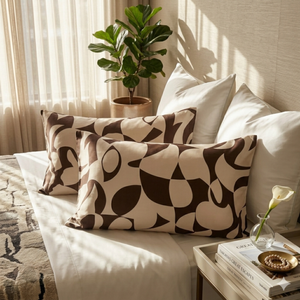 Standard Pillowcase – 100% Cotton (Beige/Brown)