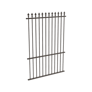 ProtectorAl 350 - 1200 x 1800mm Black Aluminium Pool Fence Panel Spear Top With Mid Rail