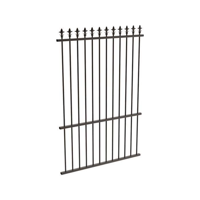 ProtectorAl 350 - 1200 x 1800mm Black Aluminium Pool Fence Panel Spear Top With Mid Rail