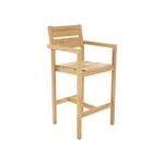 FurnitureOkay Tulsa Teak Outdoor Bar Stool