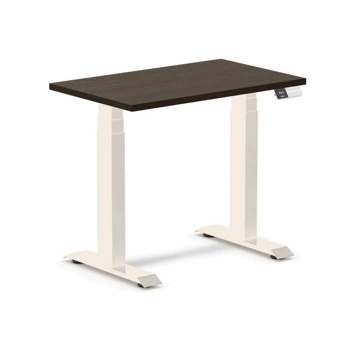 Desky Dual Mini Bamboo Sit Stand Desk Wheat Frame 80cm - Dark Bamboo