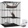 Advwin Cat Cage 3 Tier DIY Cat Enclosure + Automatic Cat Water Fountain 3L Wastewater Separation