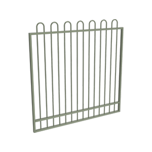 ProtectorAl 1201 - 1500 x 1500mm Pale Eucalypt Aluminium Garden Gate Loop Top With Mid Rail