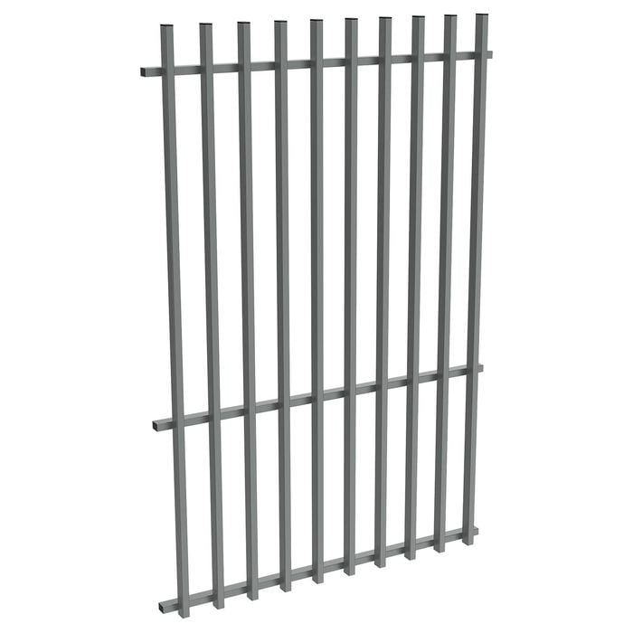 ProtectorAl 0350-1200W x 1800H Monument Aluminium Batten Pool Fence Panel with Mid Rail