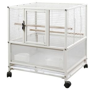 Yes4pets Small Bird Transport Budgie Cage Parrot Aviary Carrier With Wheels