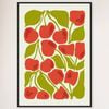 Galrie Vibrant Cherry Print Wall Art from Abstract Fruit Collection for Kitchen Decor, Black Frame, A2 42 x 60cm (16 x 24inch)