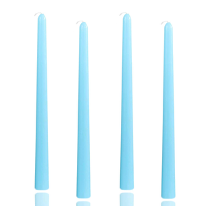 4x Tapered Dinner Candles Unscented Taper Wedding Candle 25cm in Blue - Blue | Candles
