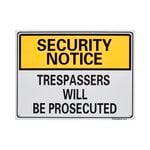 Sandleford 300 x 225mm Trespassers Prosecuted Plastic Sign