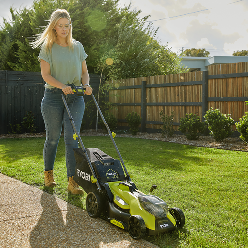 Ryobi 18V ONE Brushless 33cm 13 Lawn Mower R18XLMW50 Tool Only Bunnings Australia