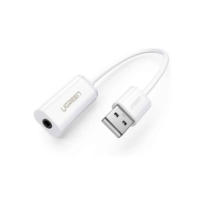 Ugreen Usb Audio Adapter Usb A Male To 3.5mm Aux Cable White