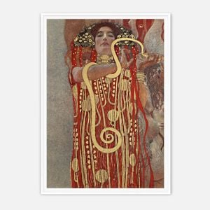 Galrie Gustav Klimt's Hygieia (1907) - Iconic Art Nouveau Print, White Frame, A2 42 x 60cm (16 x 24inch)