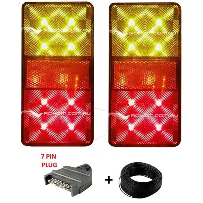 Roxom LED Boat Trailer Light Kit 80 x 150 Flat Plug