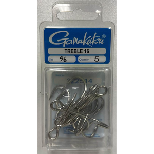 Gamakatsu 16 Heavy Duty Treble Fishing Hook 4/0