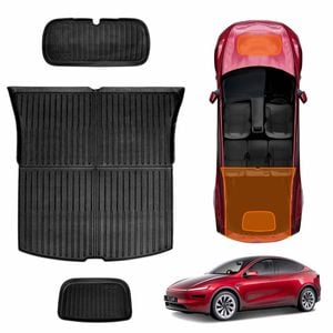 Interior Boot Liners Set for Tesla Model Y Juniper 2025-Onwards All Weather Front Toolbox Cargo Trunk Mats Cover Luggage Tray