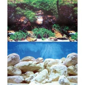 Aqua One Background White Stone/Algae & White Rock Double Sided 30cm (Per Metre) (10512)