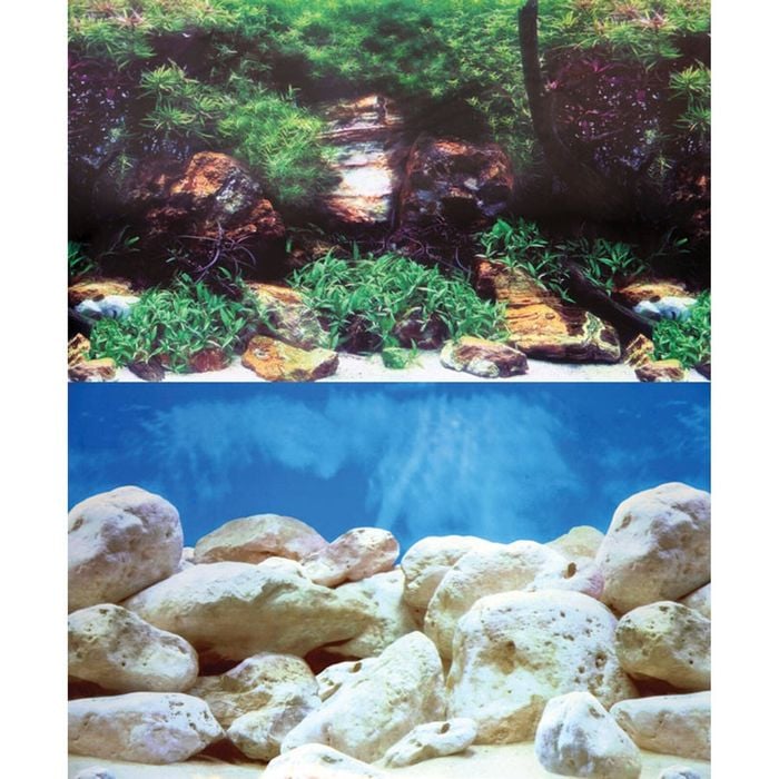 Aqua One Background White Stone/Algae & White Rock Double Sided 30cm (Per Metre) (10512)