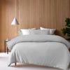 Accessorize Bedroom Collection Bamboo Cotton Double Stitch Quilt Cover Set Grey