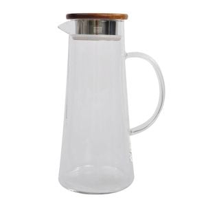 NF Living Acacia Lidded Glass Jug 1450ml Elegant Dinnerware & Serveware Clear