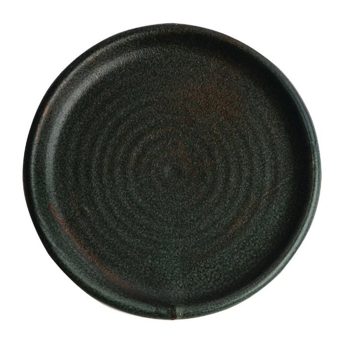 Olympia Canvas Round Plate Small Rim Green Verdigris 180mm 6 Pack