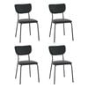 Oikiture Set of 4 Dining Chairs PU Leather Padded Seat Black