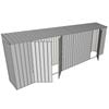 Build-a-Shed 0.8 x 6 x 2m Skillion Shed with Double and Single Hinged Side Doors - Zinc