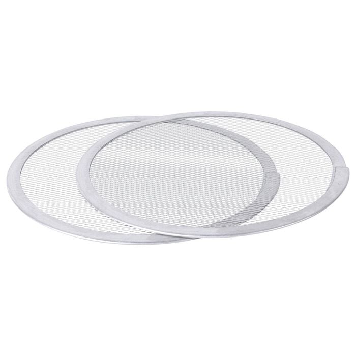 Argon Tableware 2x Mesh Pizza Screens - 10in 25cm Non-stick Metal Aluminium Pizza Trays Round Oven Safe Cooking Baking Pan Tray