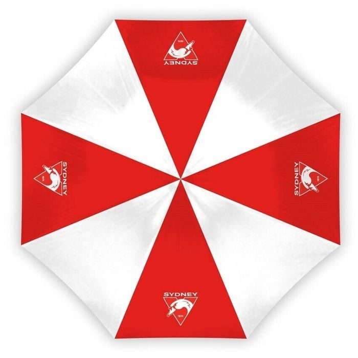 AFL Compact Umbrella - Sydney Swans - Rain - Glovebox - 60cm Length W17cm