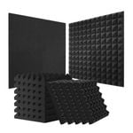 VEVOR 24 Pack 12 x 12 x 2 in Acoustic Foam Panels Black Studio Wall and Ceiling