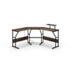 Costway Corner Computer Desk L-shape Study Table W/power Outlet Rustic Brown