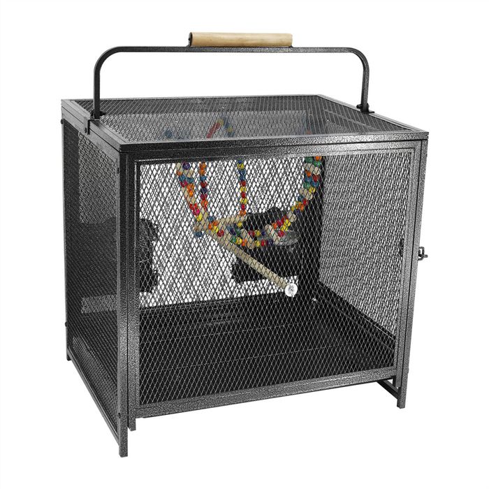 BingoPaw Portable Bird Parrot Carry Cage Pet Travel Carrier Cage 58x46x56cm
