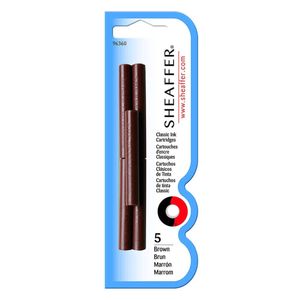 Skrip Fountain Pen Ink Cartridges (5 Per Card) (Brown)