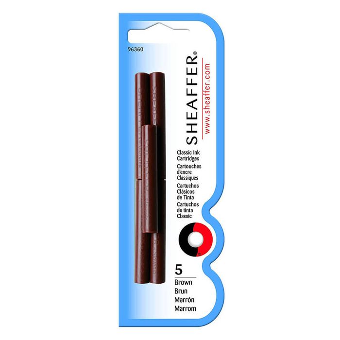 Skrip Fountain Pen Ink Cartridges (5 Per Card) (Brown)
