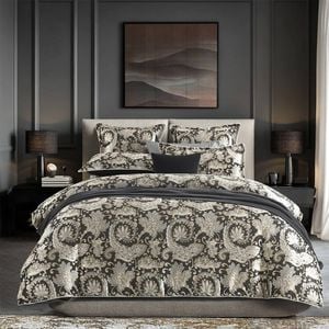 Renee Taylor Regalia Collection Arabella Quilt Cover Set Gold & Black King
