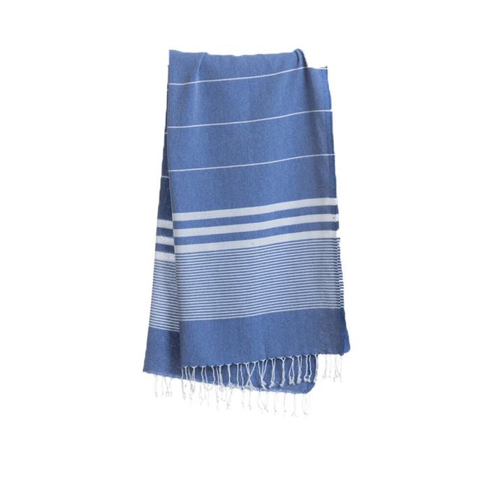 Towel To Go 100% Turkish Cotton Malibu Hammam Beach Towel 180x100cm Blue